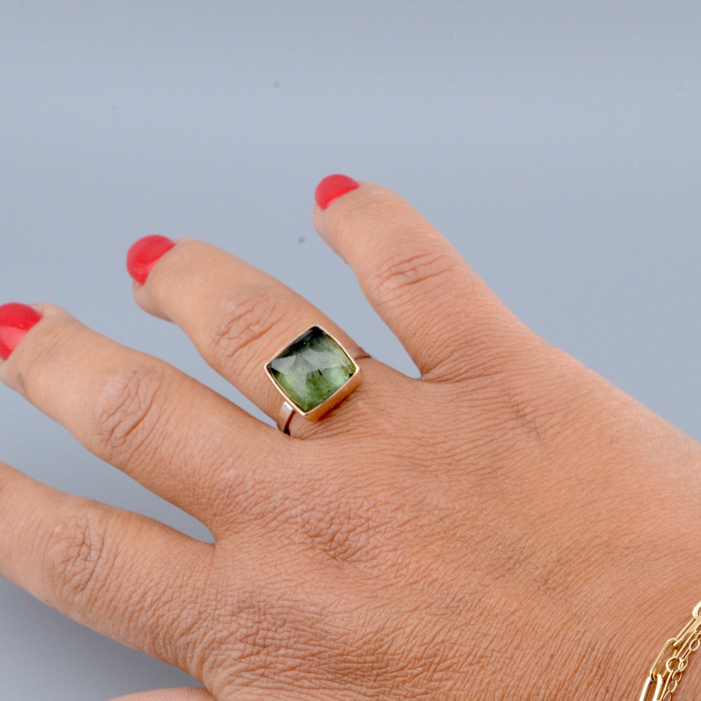 14K/SS Green Tourmaline