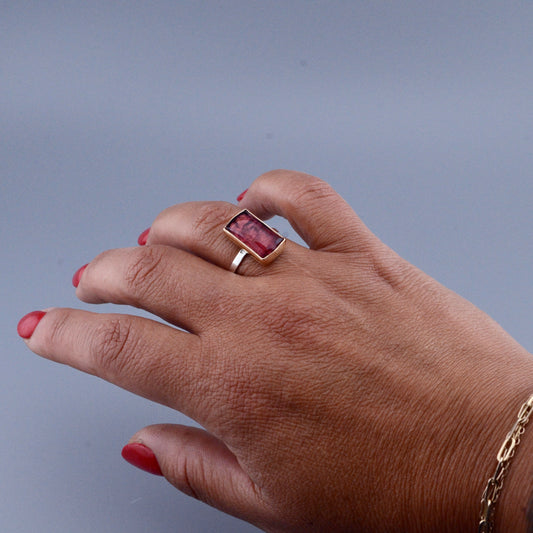 14K/SS Pink Tourmaline