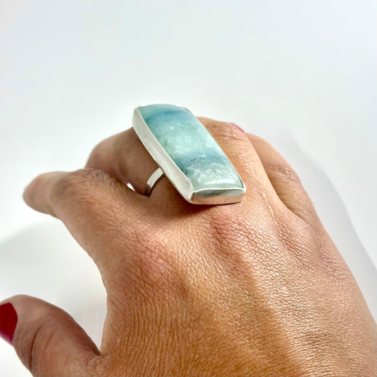 Long Rectangle calcite Ring