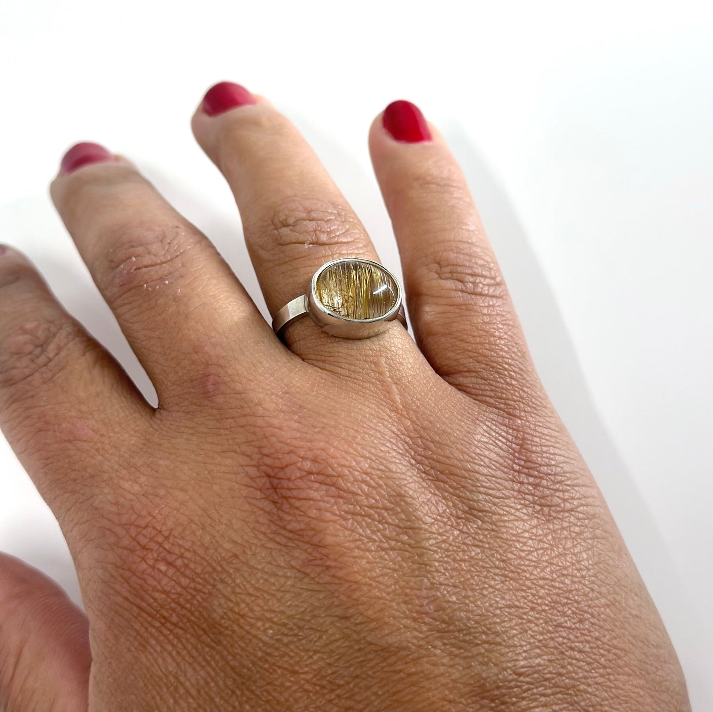 Oval Rutilated Quartz Ring