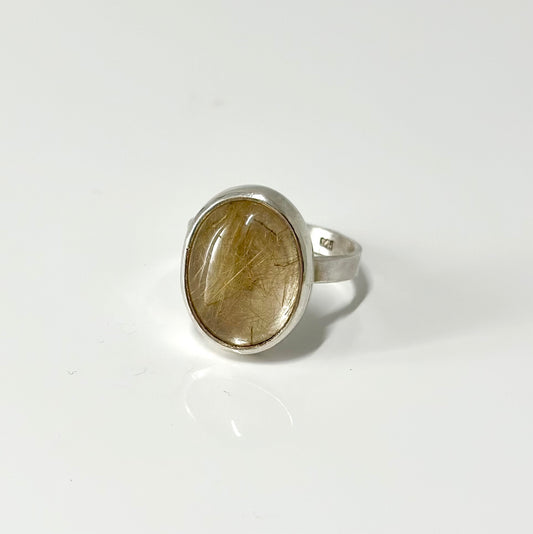 Rutilated Quartz Ring - Vertical oval