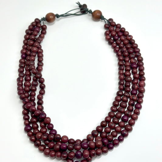 Burgundy  - 4 strands Açai Necklace