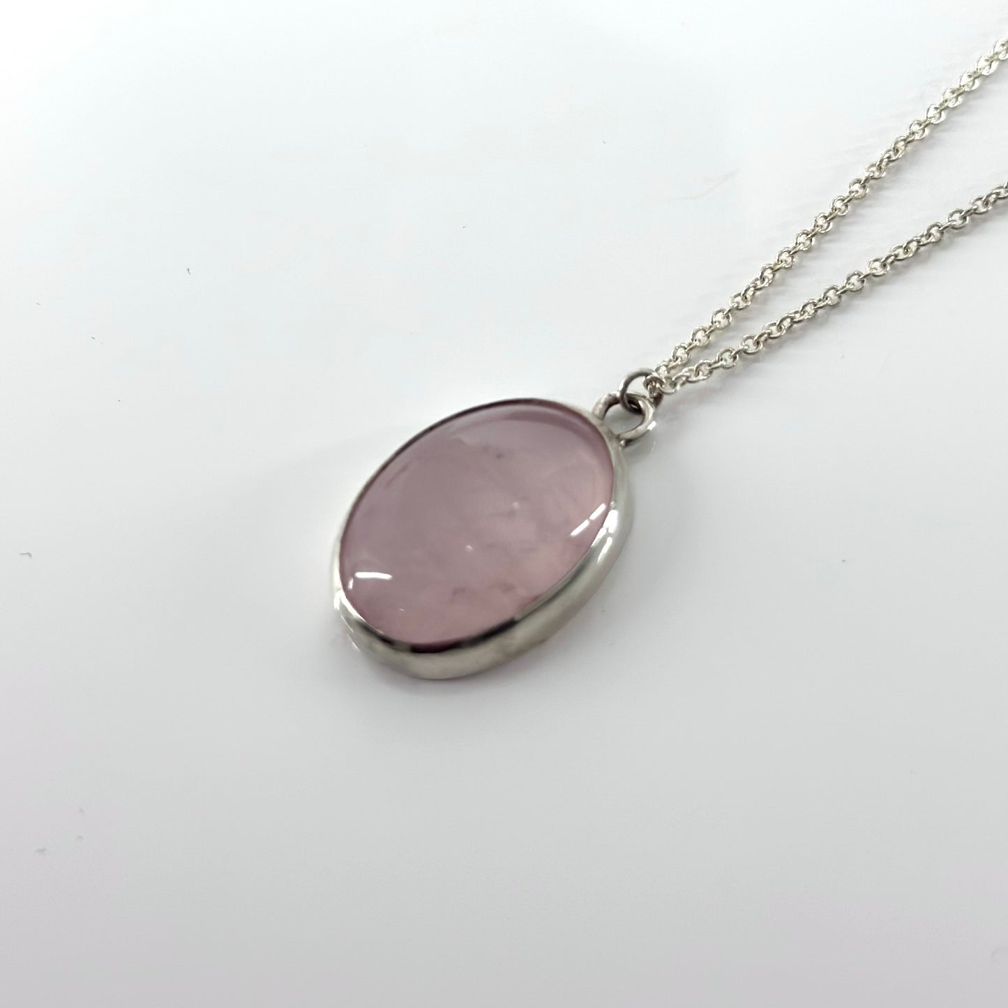 Rose Quartz Necklace (oval)