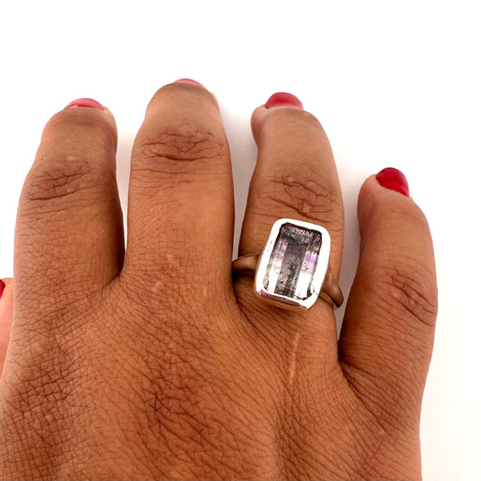 Amethyst Rectangle Organic Ring