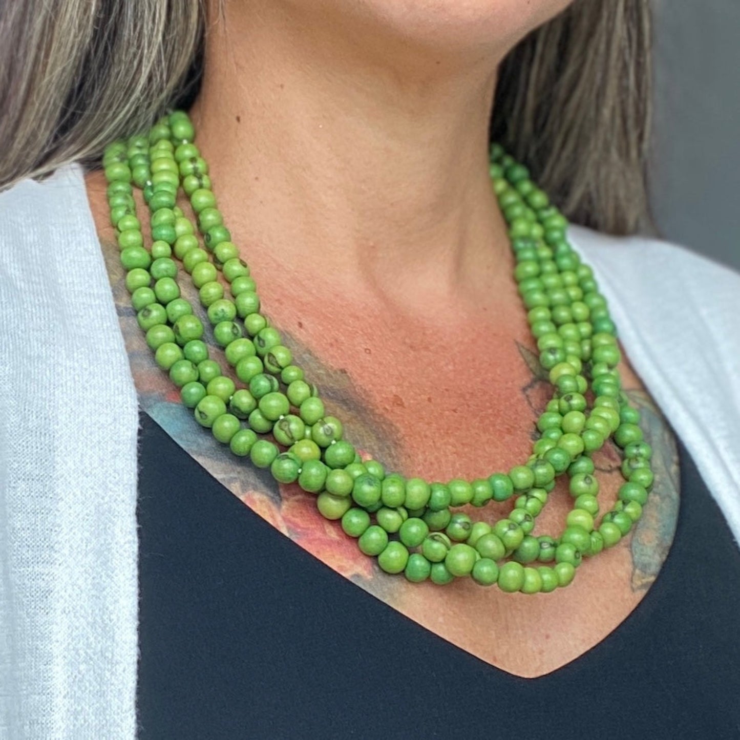 Green  - 4 strands Açai Necklace