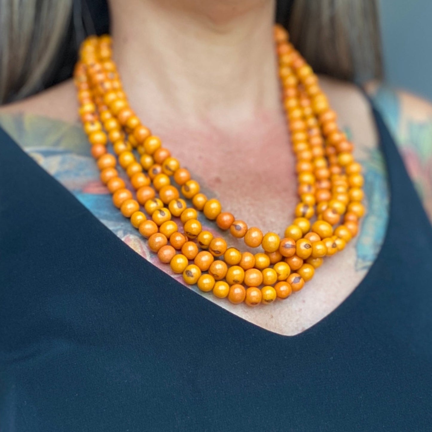 Orange - 4 strands Açai Necklace