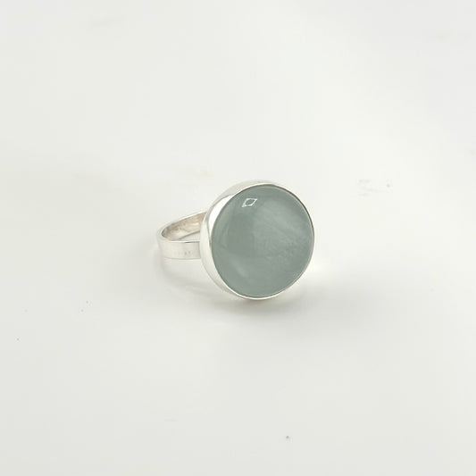Green Aquamarine Ring - Round