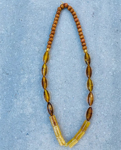 Necklace  - Resin Yellow/Gold-ish