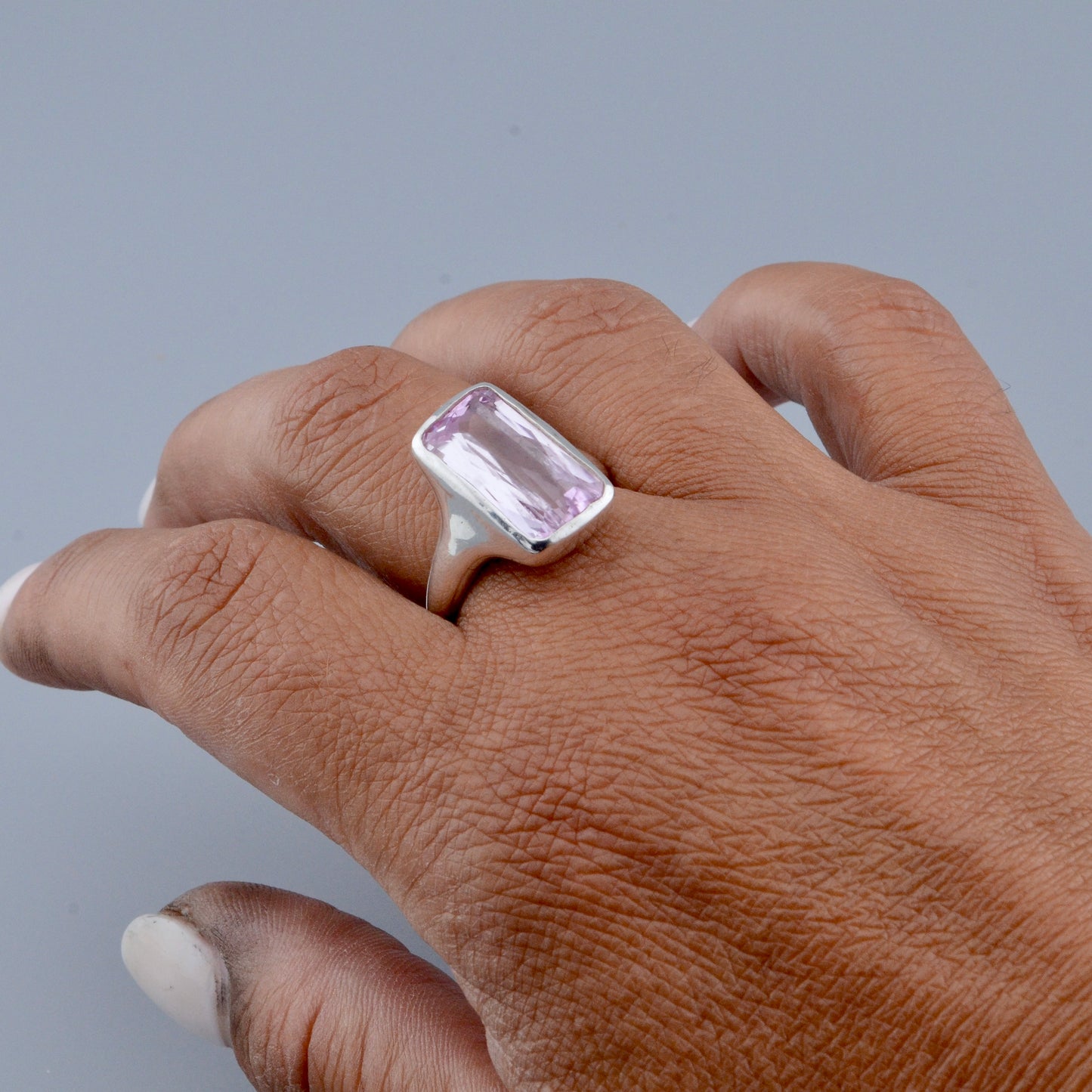 Amethyst Rectangle  -  Organic Ring