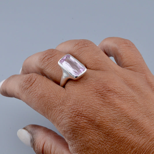 Amethyst Rectangle  -  Organic Ring