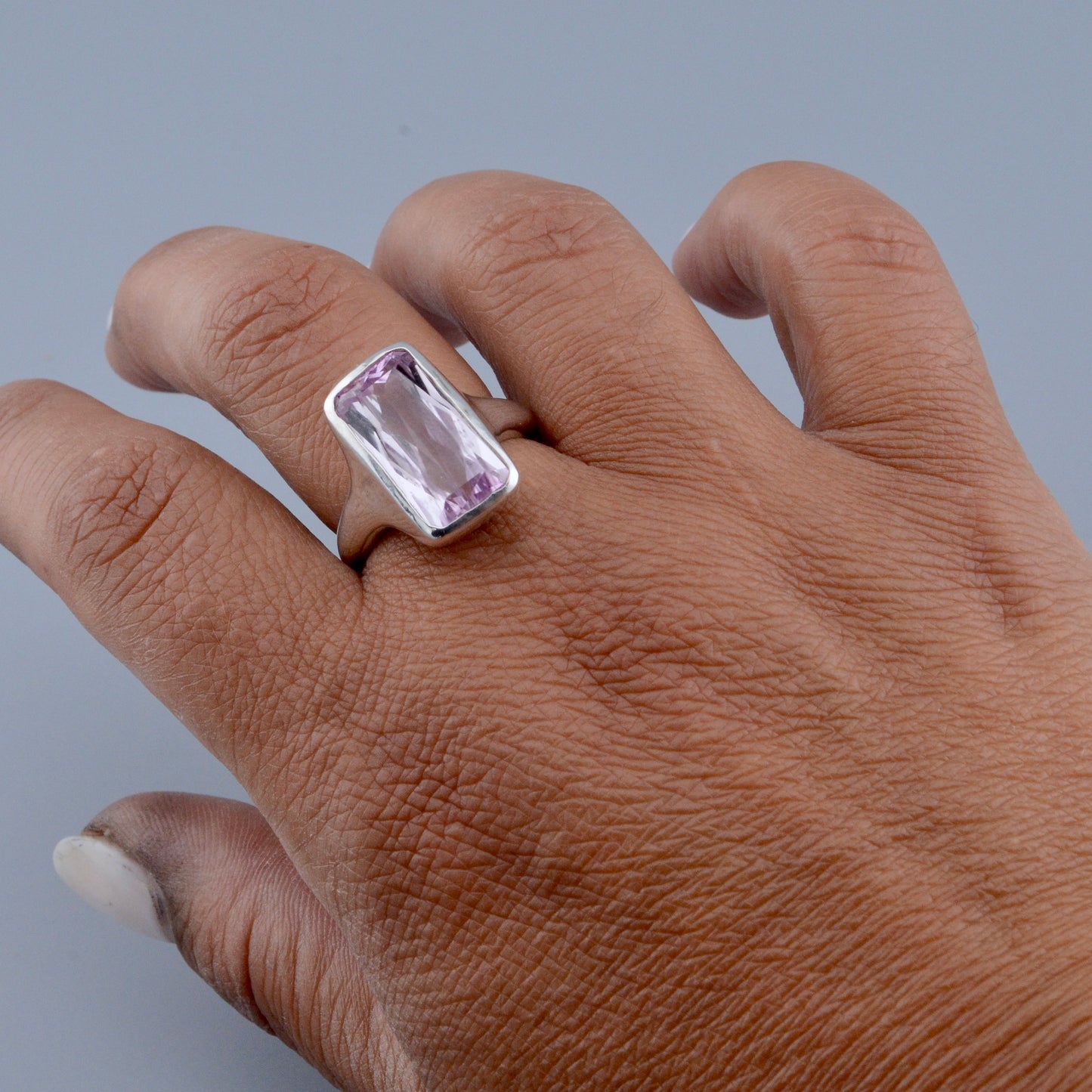 Amethyst Rectangle  -  Organic Ring