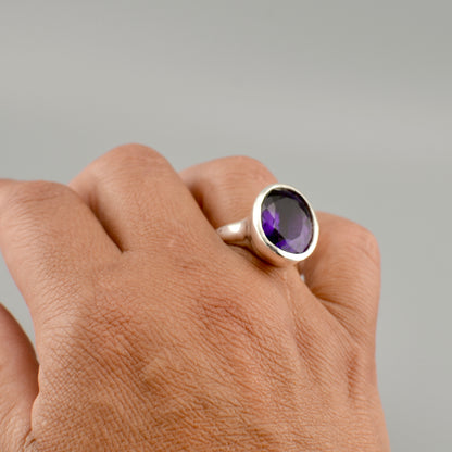 Amethyst  -  Oval Organic Ring