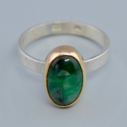 14K/SS Emerald Ring