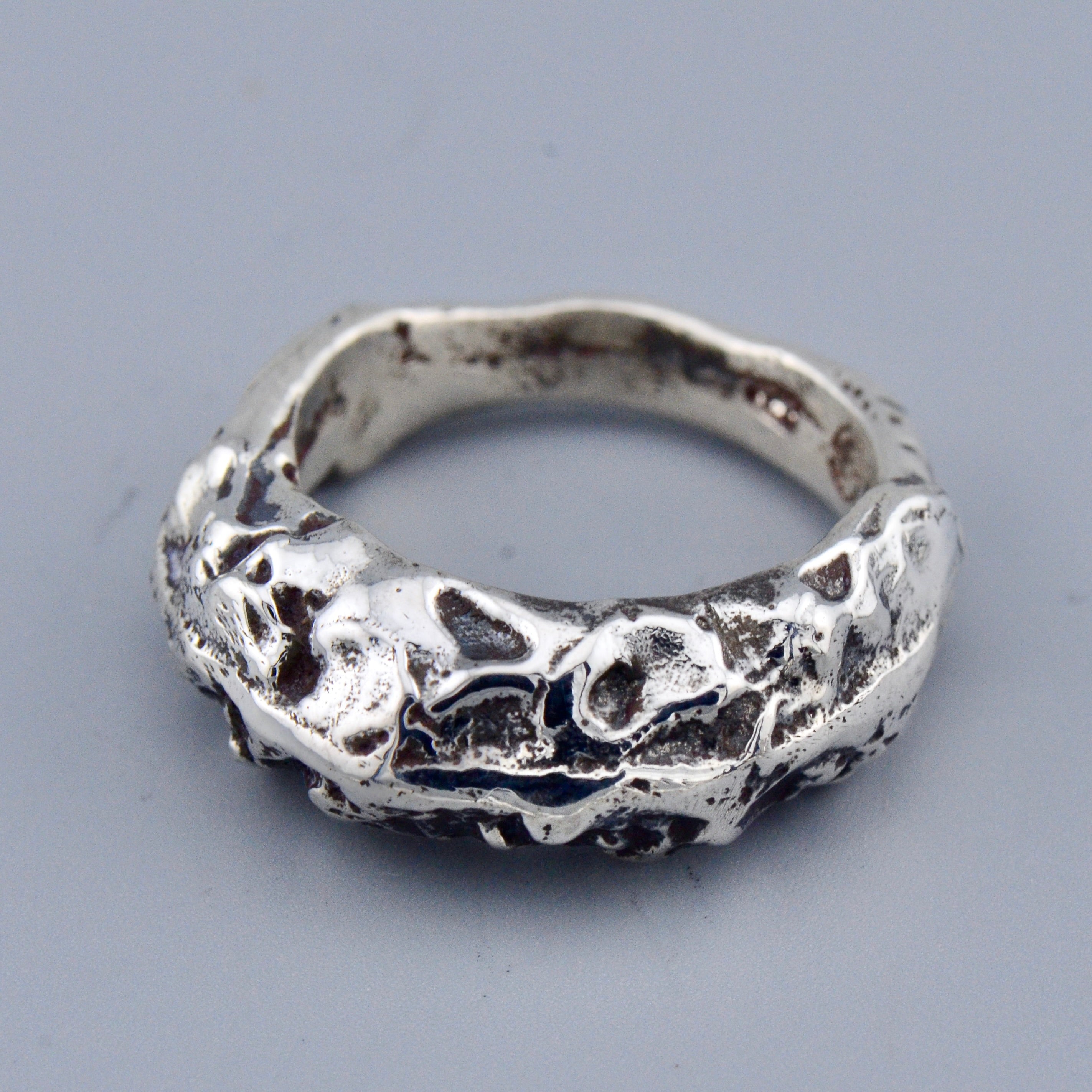 Silver Ring \u2013 Flower Floral Wave sullen y2k archive silver 