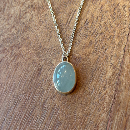 Oval Aquamarine Necklace