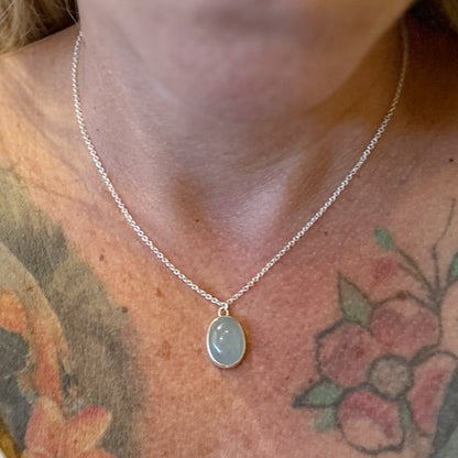 Oval Aquamarine Necklace