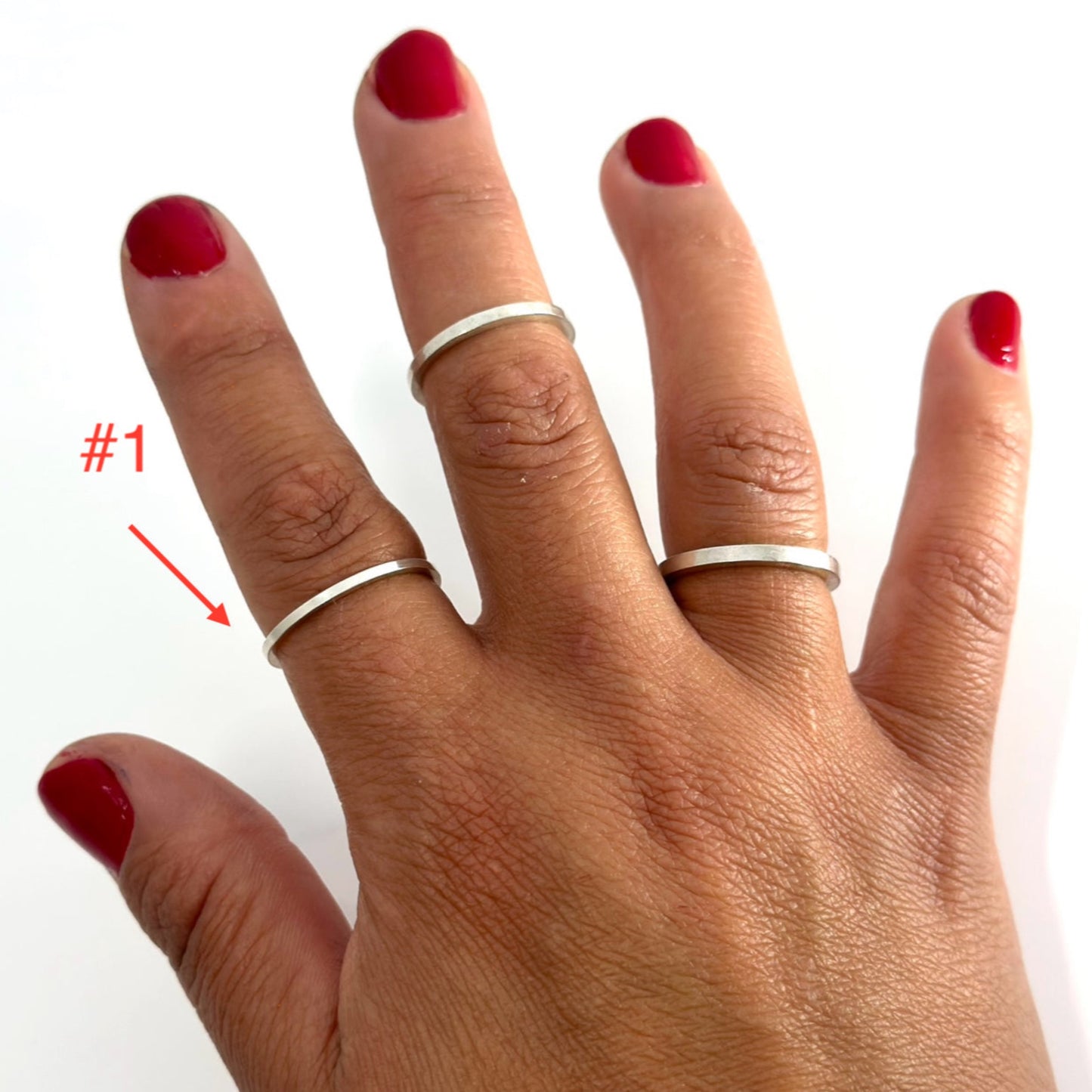 SS  rectangle Ring band - #1