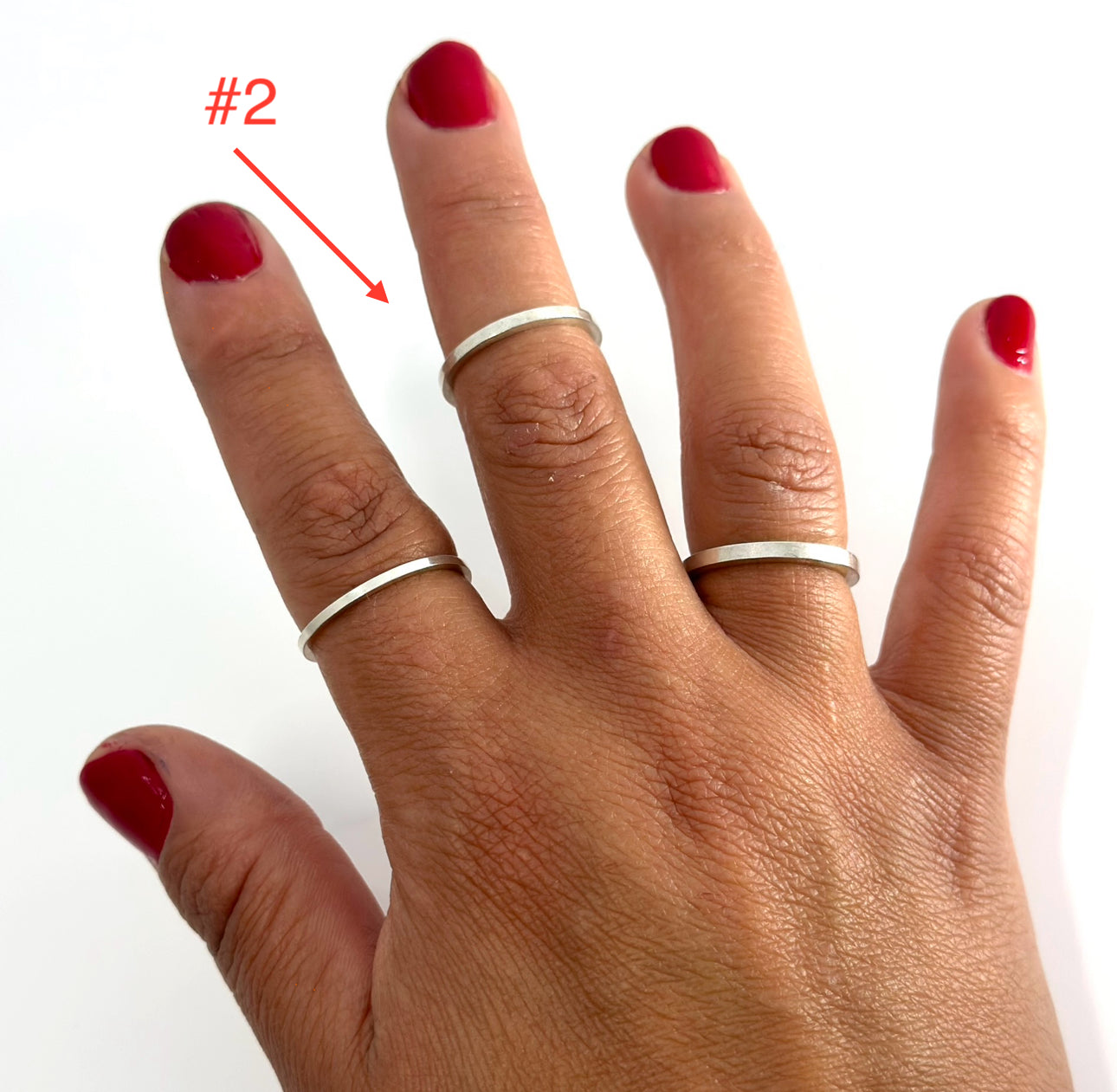 SS  rectangle Ring band - #2