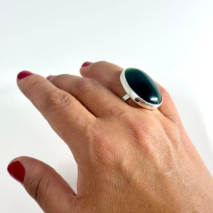 Oval Green Chalcedony Ring