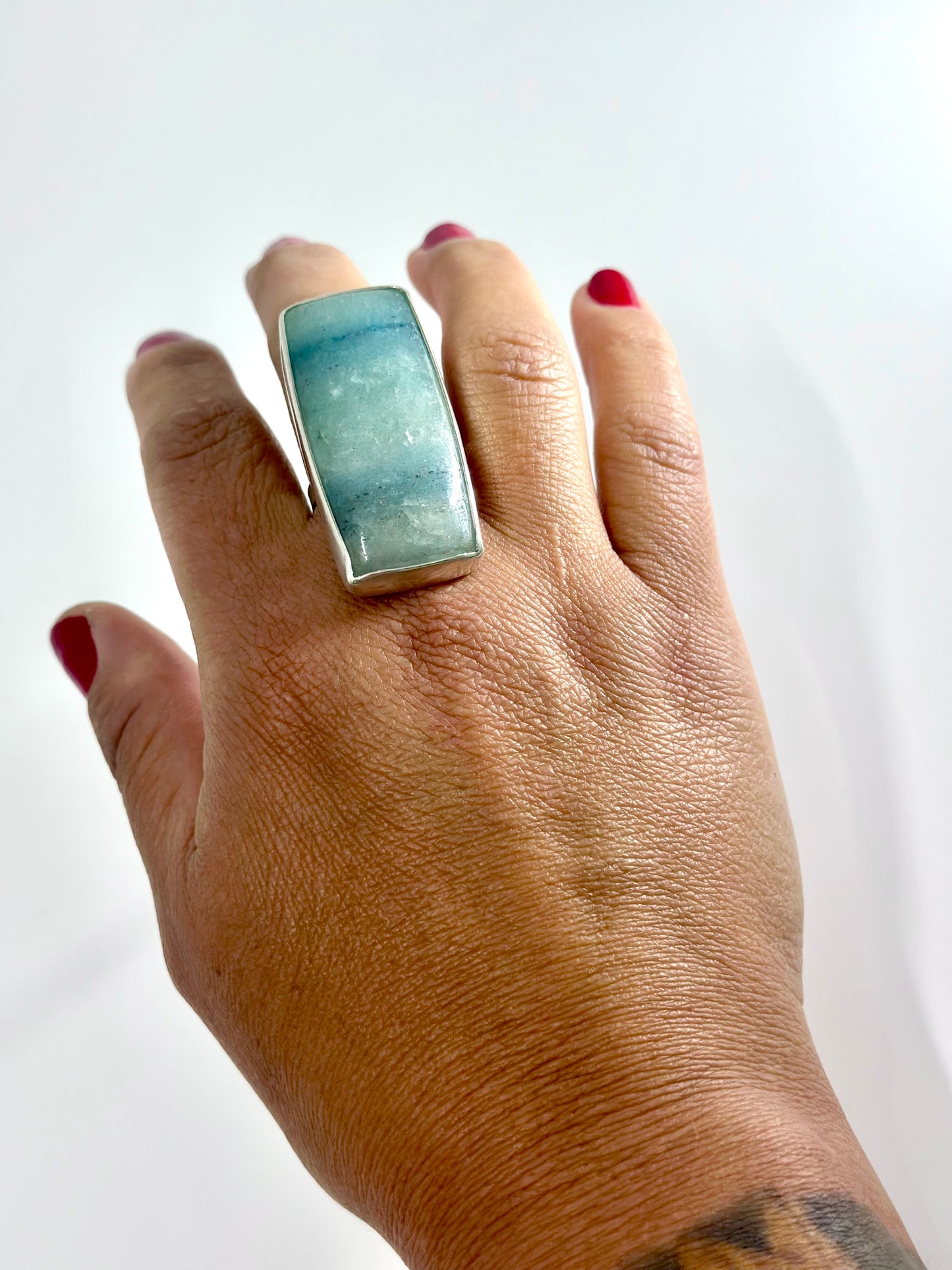 Long Rectangle calcite Ring