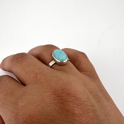 Small Oval Amazonite Ring