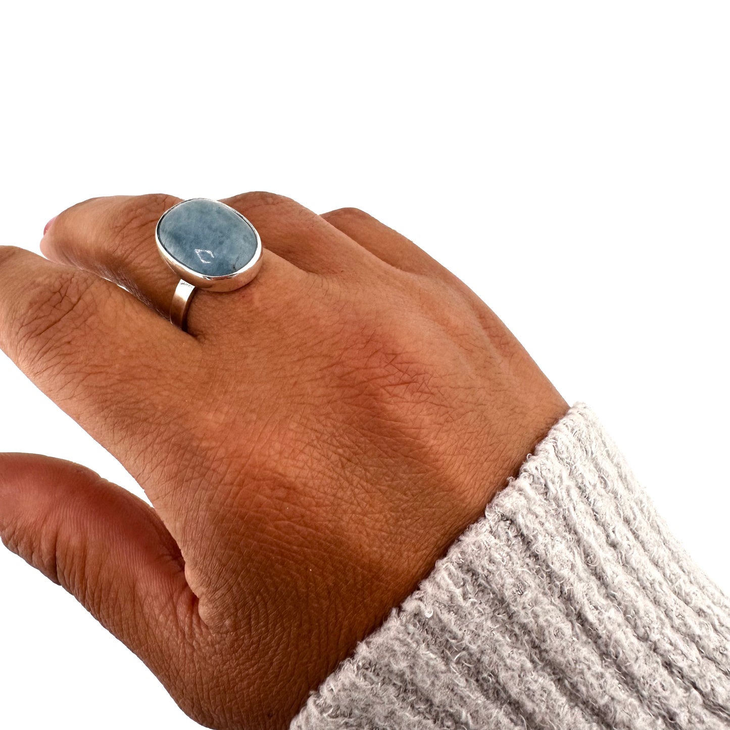 Aquamarine Ring - Vertical Oval