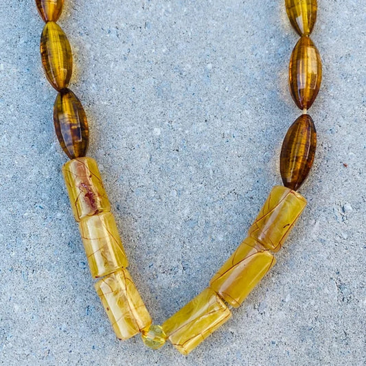 Necklace  - Resin Yellow/Gold-ish
