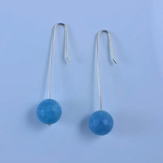 Earrings - Pendant w/ Blue Stone